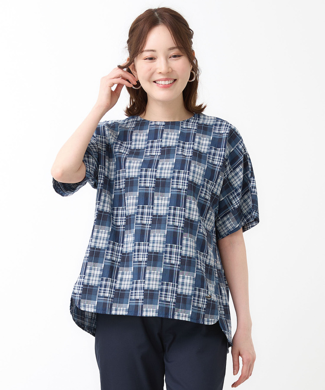 パッチワーク チェック ブラウス【オンラインショップ・一部店舗限定】