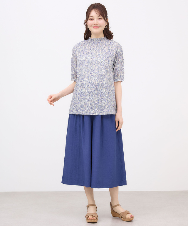 小花柄 シャーリング ブラウス【オンラインショップ・一部店舗限定】