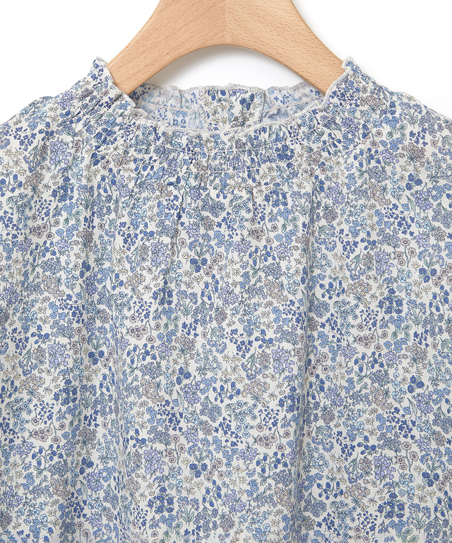 小花柄 シャーリング ブラウス【オンラインショップ・一部店舗限定】