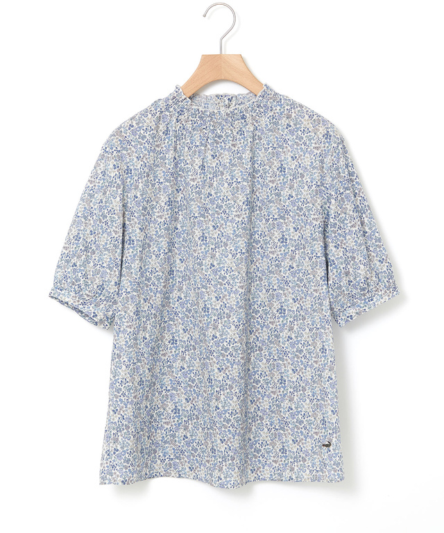 小花柄 シャーリング ブラウス【オンラインショップ・一部店舗限定】