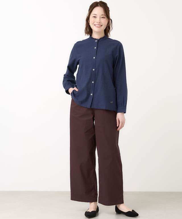 フランネル フリル襟 ブラウス【オンラインショップ・一部店舗限定】