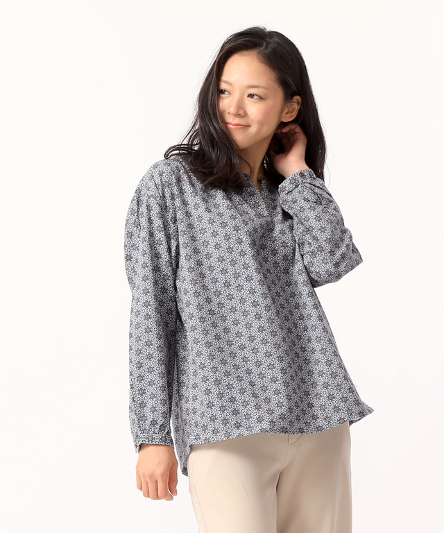 幾何柄プリントシャツ【JAPAN FABRIC】