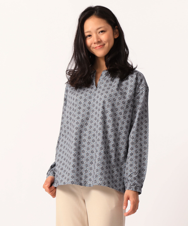 幾何柄プリントシャツ【JAPAN FABRIC】