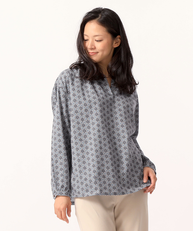 幾何柄プリントシャツ【JAPAN FABRIC】