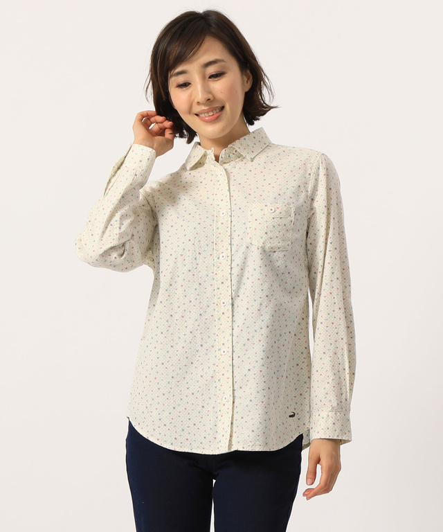 ドット/花プリントシャツ【JAPAN FABRIC】