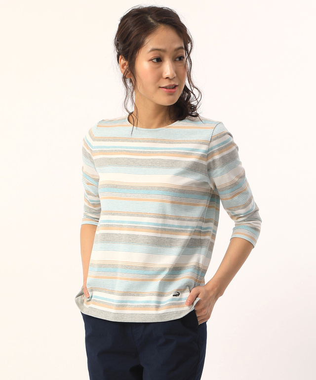 温度調節ボーダーTシャツ