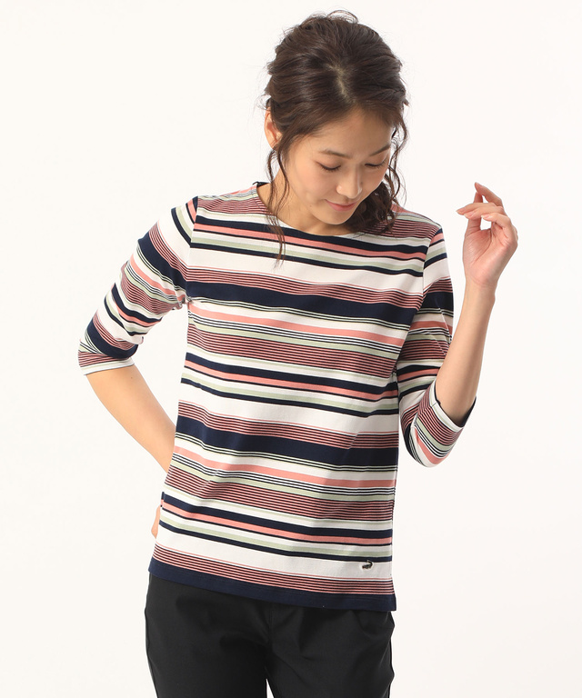 温度調節ボーダーTシャツ