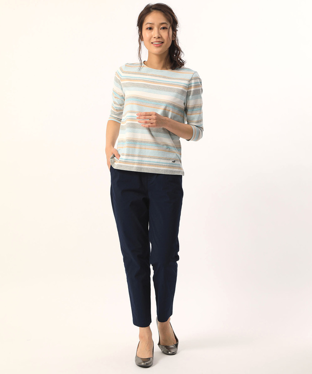 温度調節ボーダーTシャツ