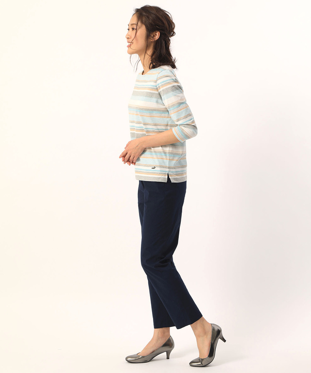 温度調節ボーダーTシャツ