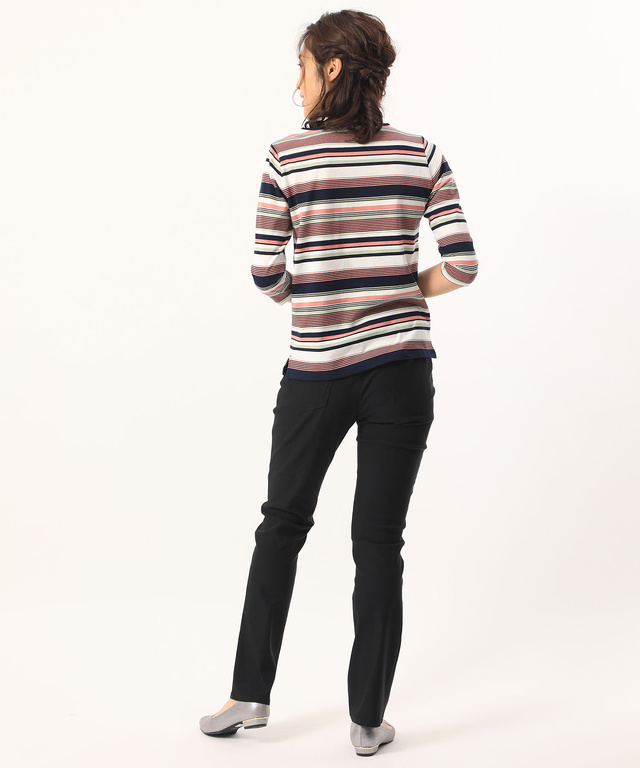 温度調節ボーダーTシャツ
