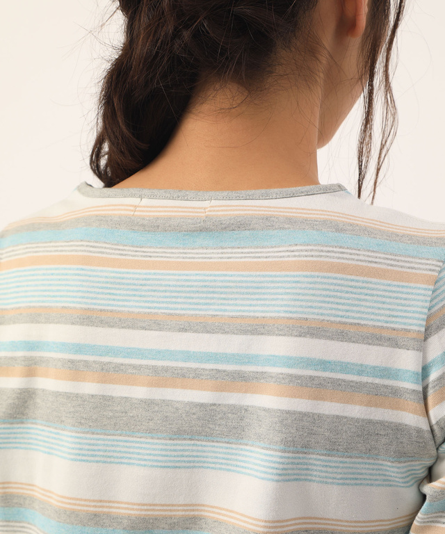 温度調節ボーダーTシャツ