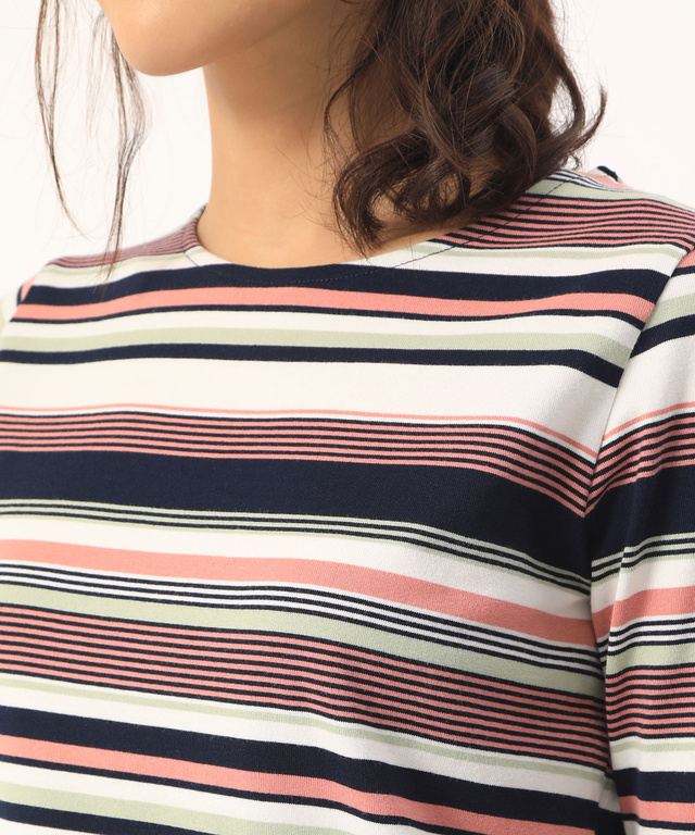温度調節ボーダーTシャツ