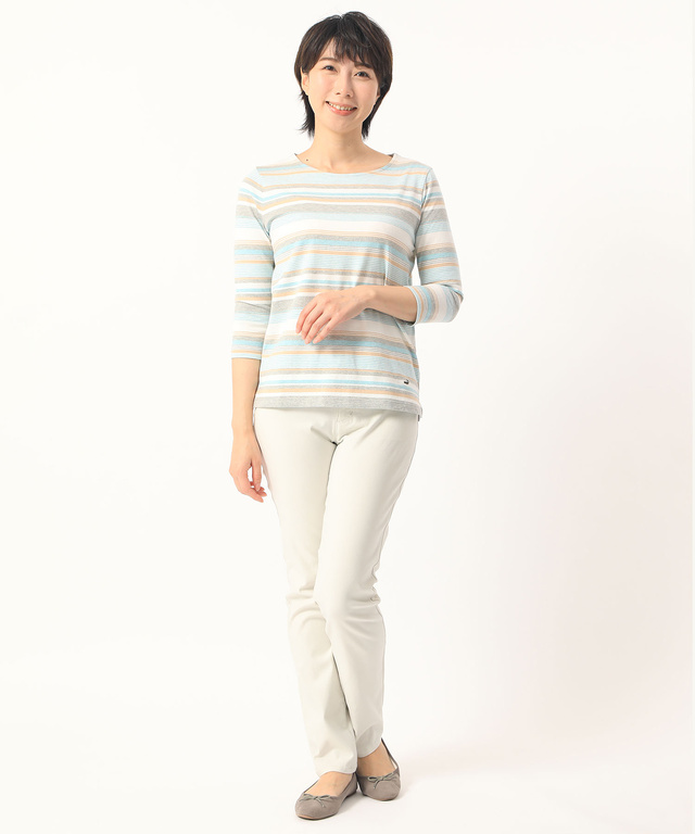 温度調節ボーダーTシャツ