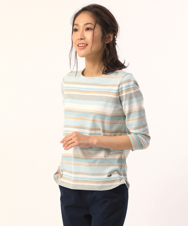 温度調節ボーダーTシャツ