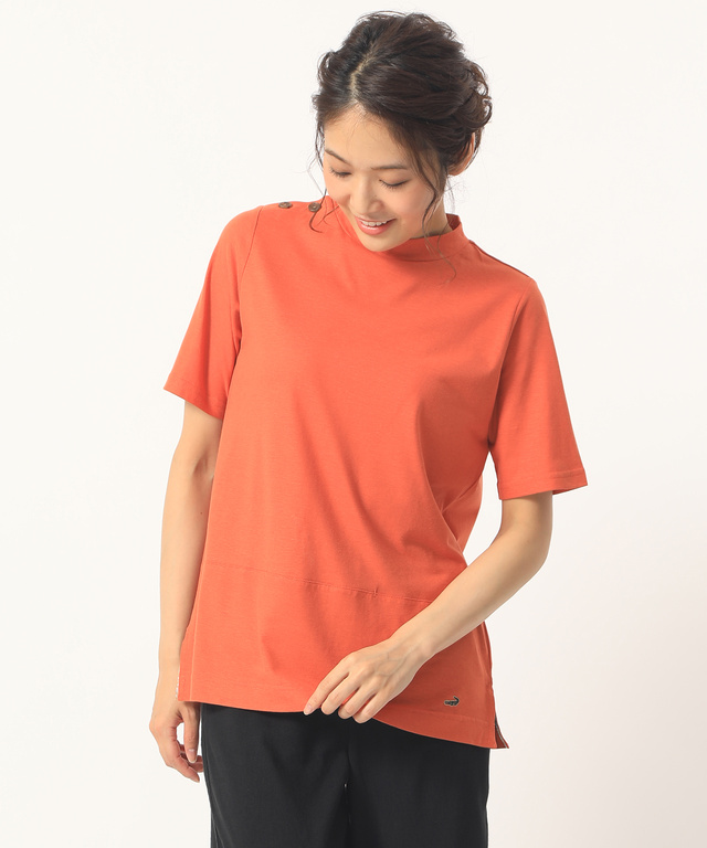 スノーリネンハイネックTシャツ【綿麻素材】