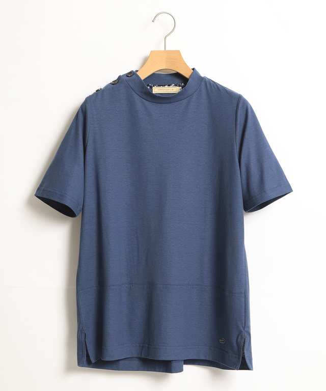 スノーリネンハイネックTシャツ【綿麻素材】