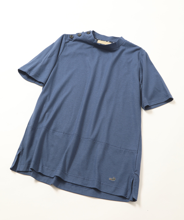 スノーリネンハイネックTシャツ【綿麻素材】