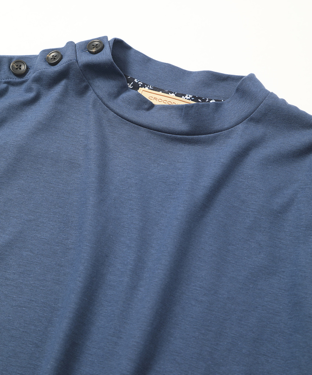 スノーリネンハイネックTシャツ【綿麻素材】