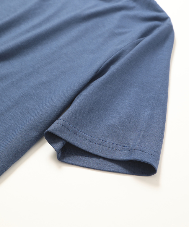 スノーリネンハイネックTシャツ【綿麻素材】