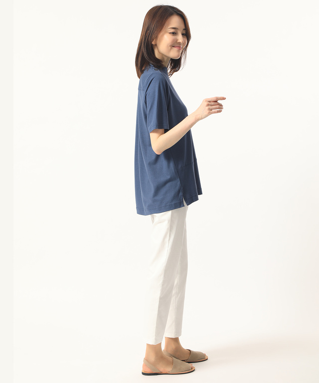 スノーリネンハイネックTシャツ【綿麻素材】