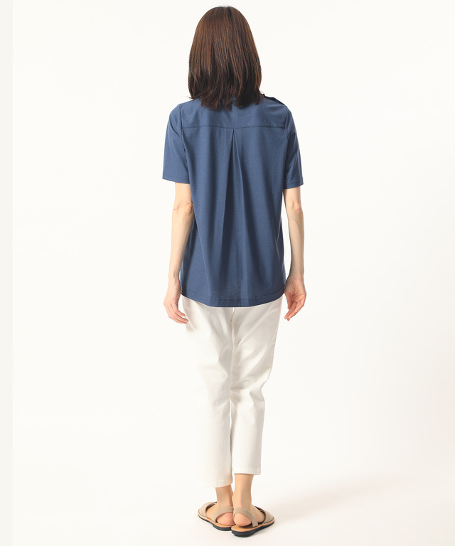スノーリネンハイネックTシャツ【綿麻素材】