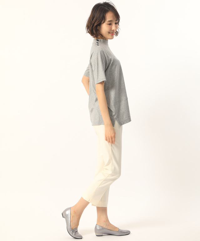 スノーリネンハイネックTシャツ【綿麻素材】