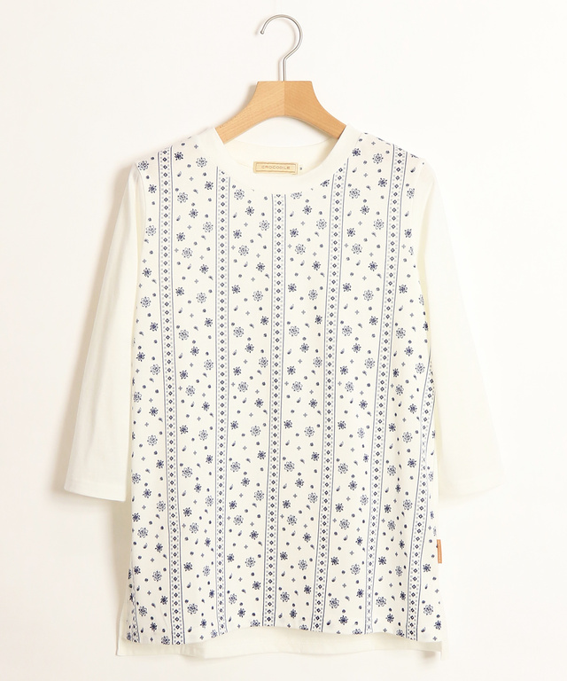 刺繍風プリントプルオーバー【UV加工】