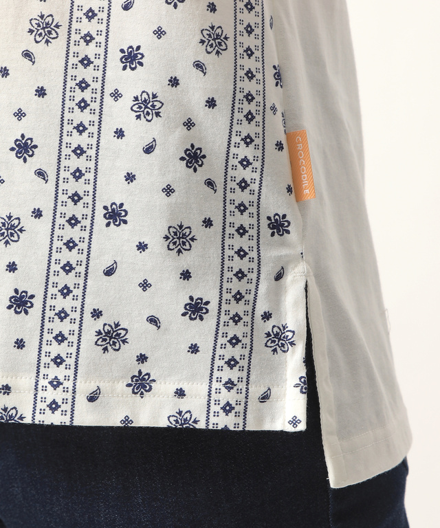 刺繍風プリントプルオーバー【UV加工】