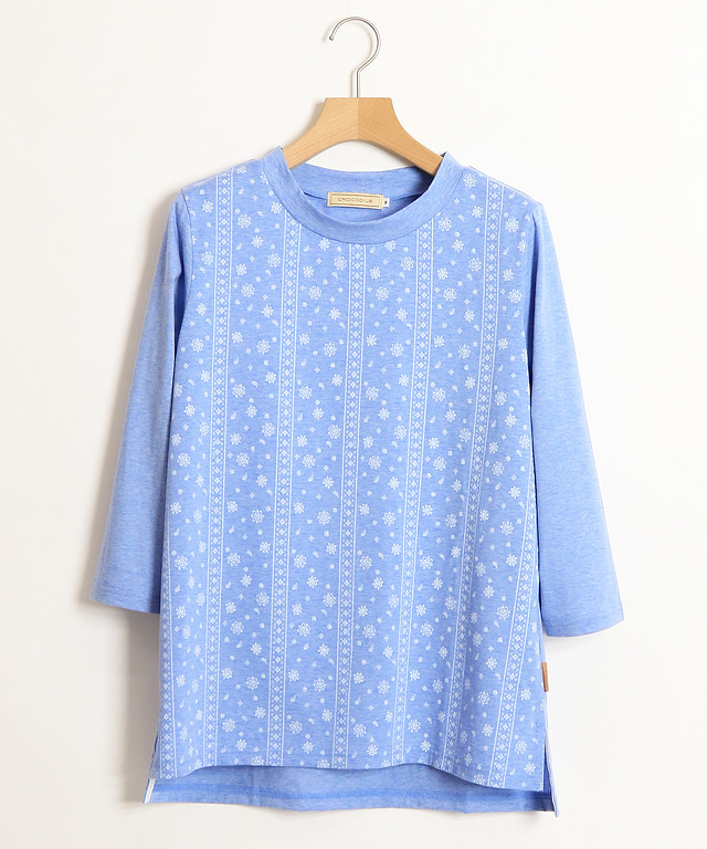 刺繍風プリントプルオーバー【UV加工】