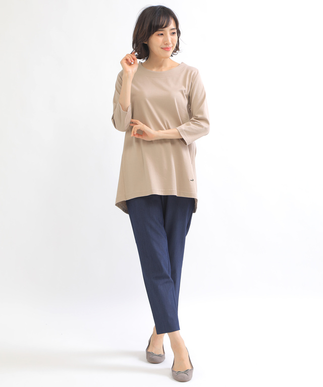 刺繍 裾ラウンド チュニック【UV加工】
