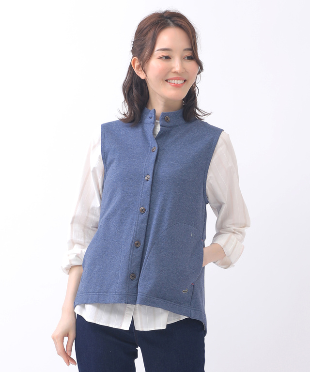 レディース 裏毛 スタンドカラー ベスト通販 0302 218 クロコダイル Crocodile 公式通販サイト