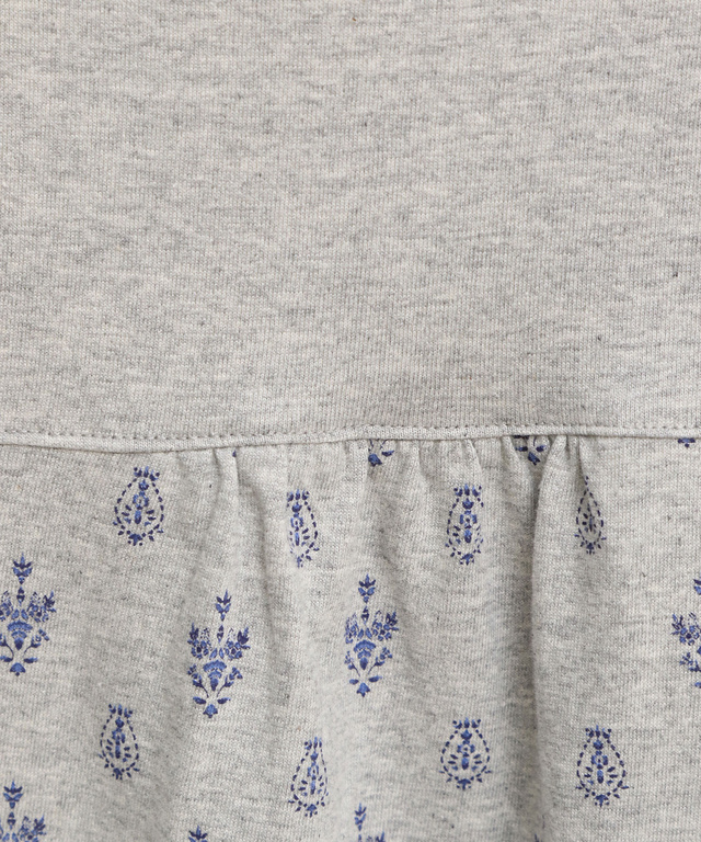 刺繍風プリント カットソー チュニック