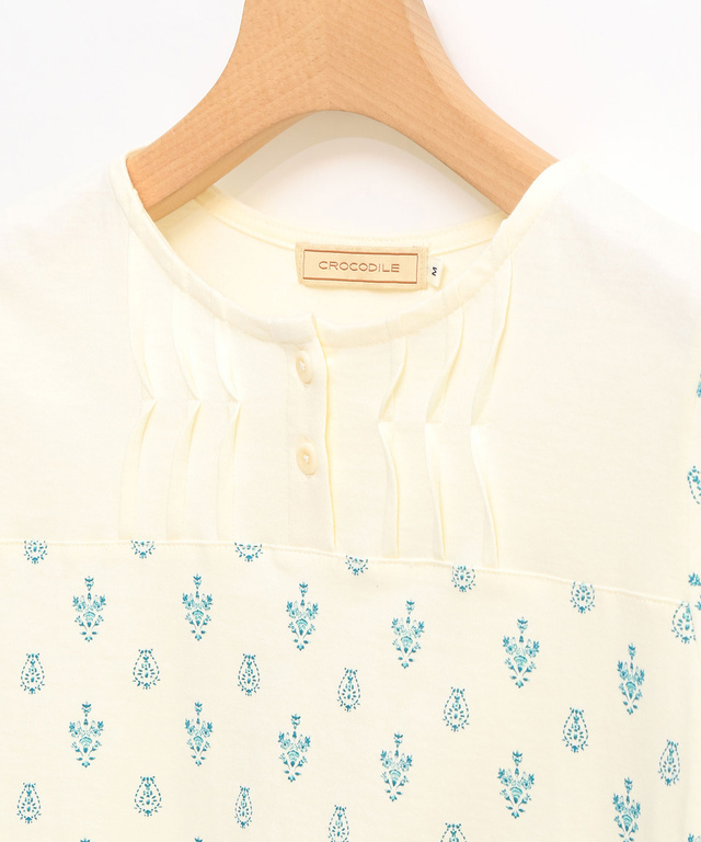 刺繍風プリント カットソー チュニック