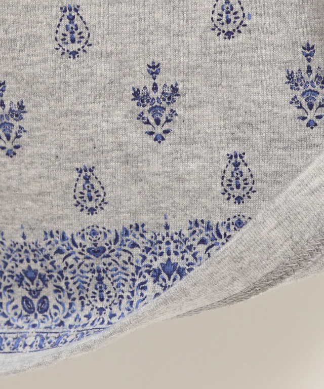 刺繍風プリント カットソー チュニック
