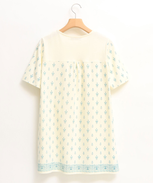 刺繍風プリント カットソー チュニック