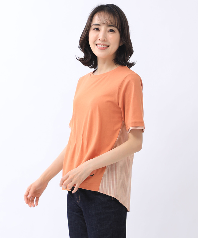 スノーリネン 布帛切り替え Tシャツ【接触冷感】