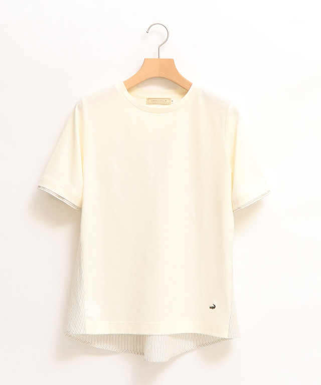 スノーリネン 布帛切り替え Tシャツ【接触冷感】