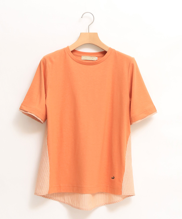 スノーリネン 布帛切り替え Tシャツ【接触冷感】