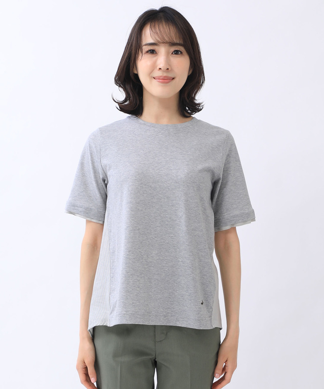 スノーリネン 布帛切り替え Tシャツ【接触冷感】