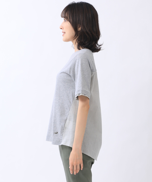 スノーリネン 布帛切り替え Tシャツ【接触冷感】