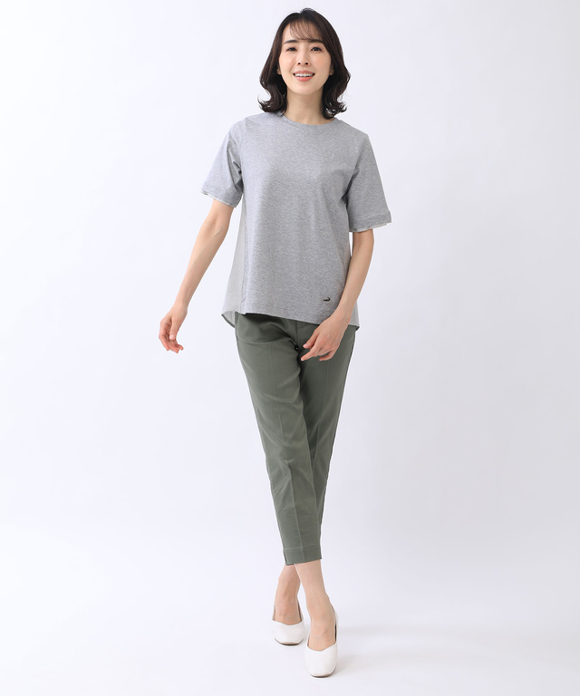 スノーリネン 布帛切り替え Tシャツ【接触冷感】