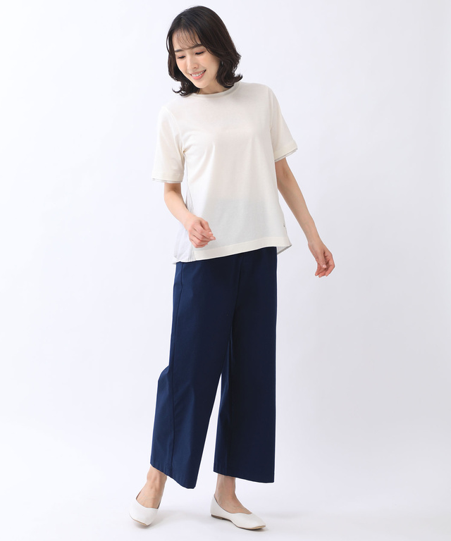 スノーリネン 布帛切り替え Tシャツ【接触冷感】