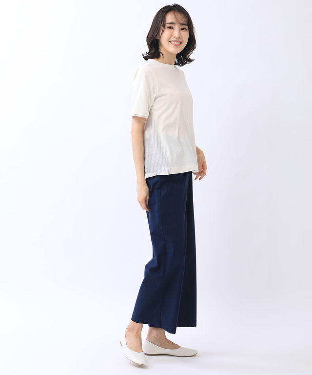 スノーリネン 布帛切り替え Tシャツ【接触冷感】