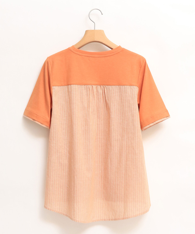 スノーリネン 布帛切り替え Tシャツ【接触冷感】