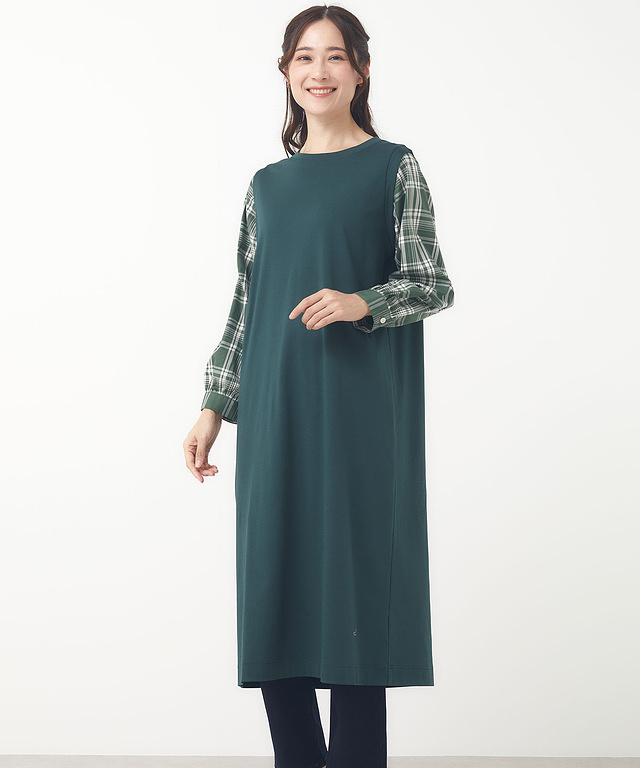 ▼ネストローブ【F】クルタヘンプ コットン チュニック ワンピース くるみボタン レディース】ナチュラルな風合いが魅力 コットンチュニック