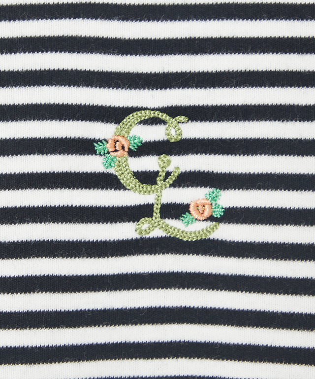 ロゴ刺繍 クルーネック Tシャツ