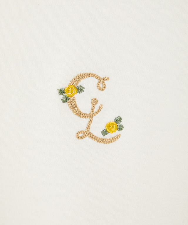 ロゴ刺繍 クルーネック Tシャツ