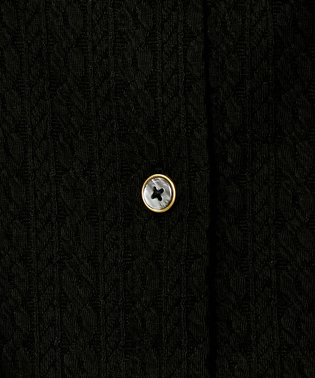 クルーネック ケーブルデザイン カーディガン