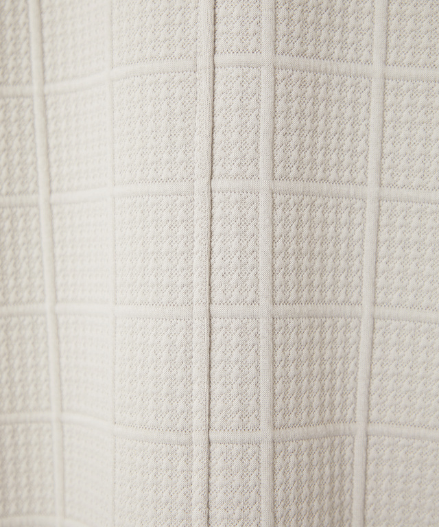 ジャカード キルト ミドル丈コート