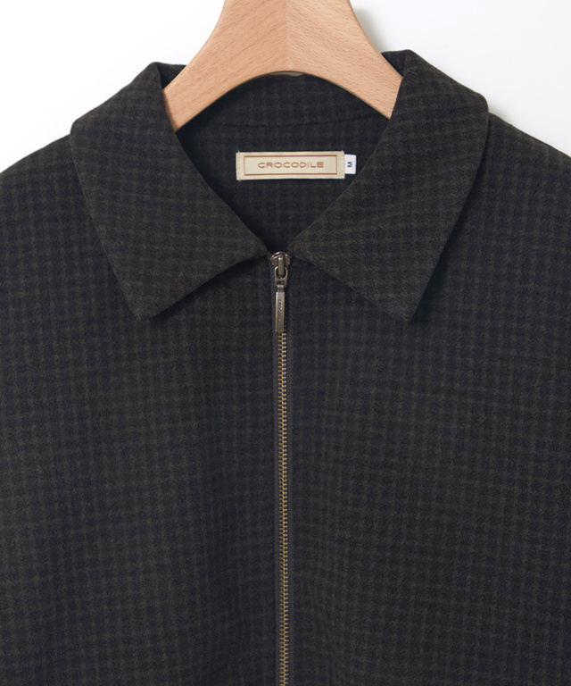 ステンカラー 千鳥柄 ジップジャケット【手洗いOK】